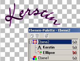 Gebogene Schrift